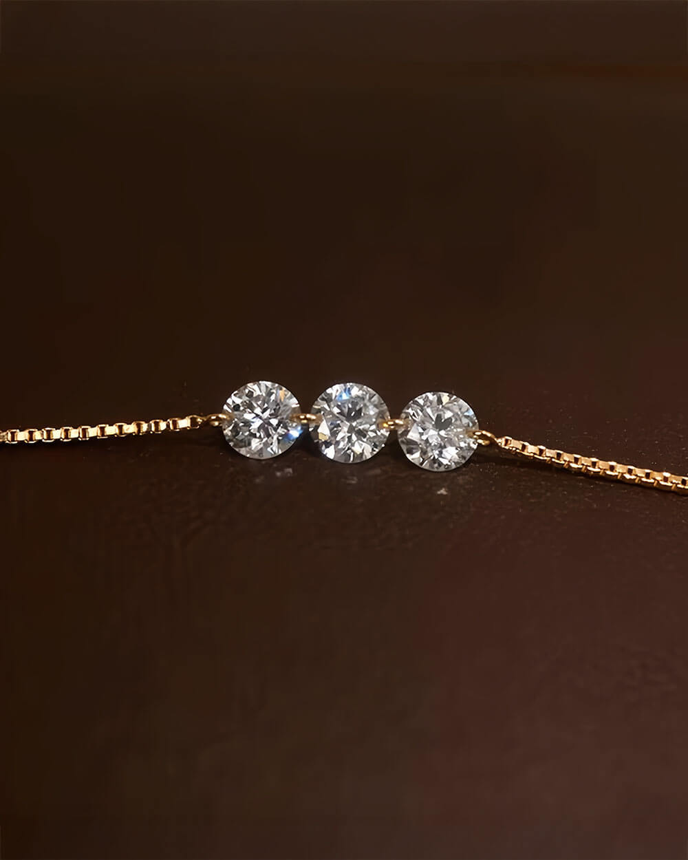 Solara Trio – Drilled Diamond Box Chain Necklace