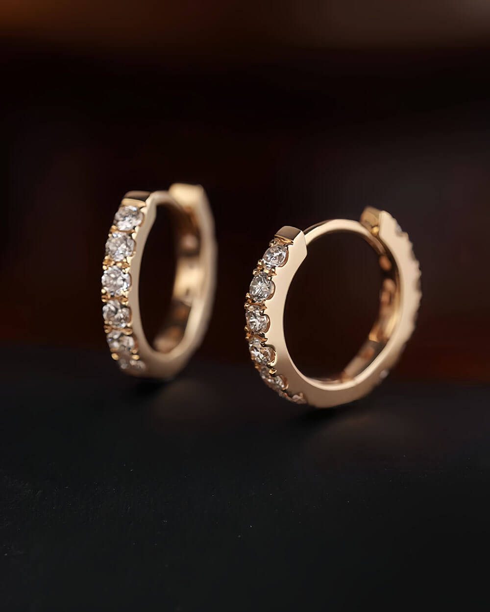 Auric Loop – Pave Huggie Earrings