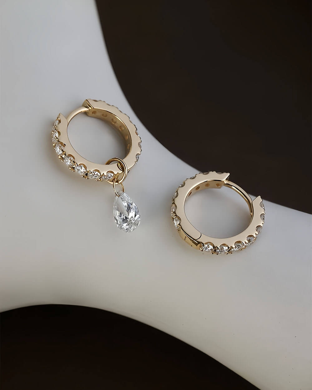 Auric Loop – Pave Huggie Earrings