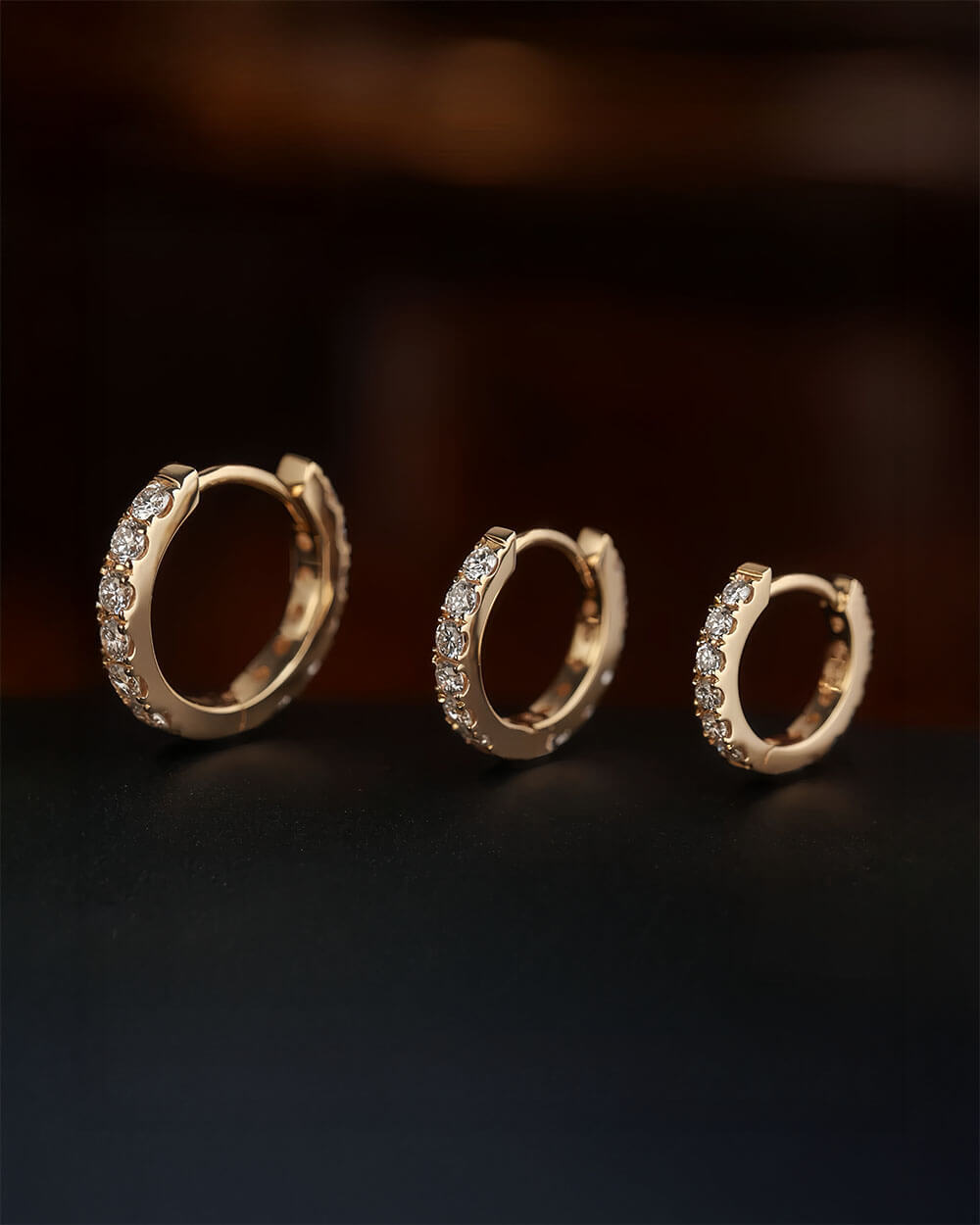 Auric Loop – Pave Huggie Earrings