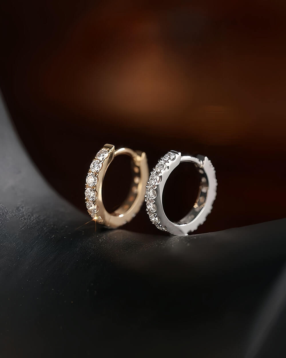 Auric Loop – Pave Huggie Earrings
