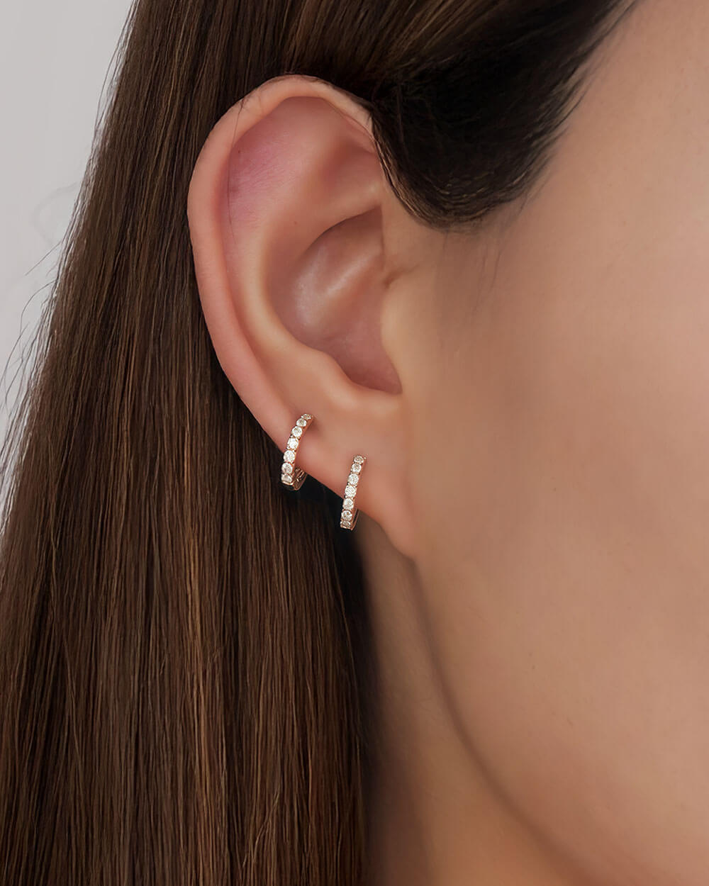 Auric Loop – Pave Huggie Earrings