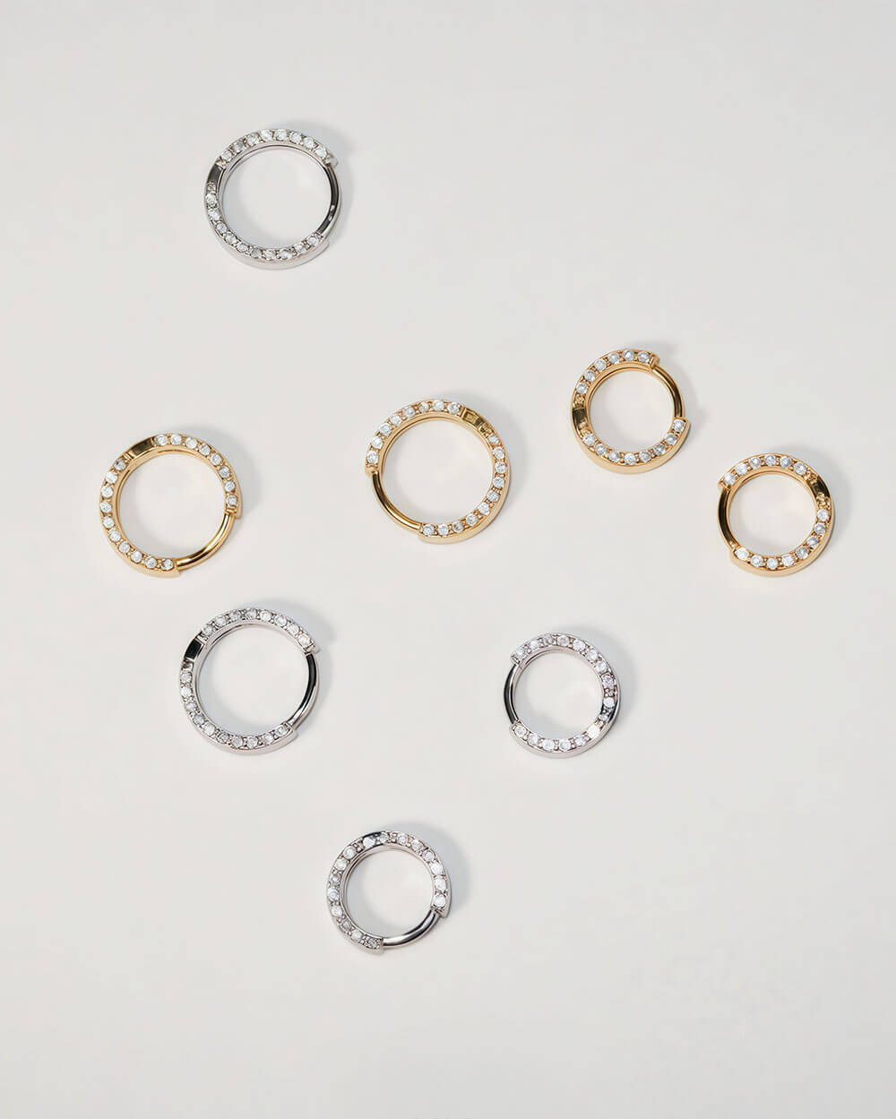 Halo Arc – Side Set Diamond Huggie Earrings