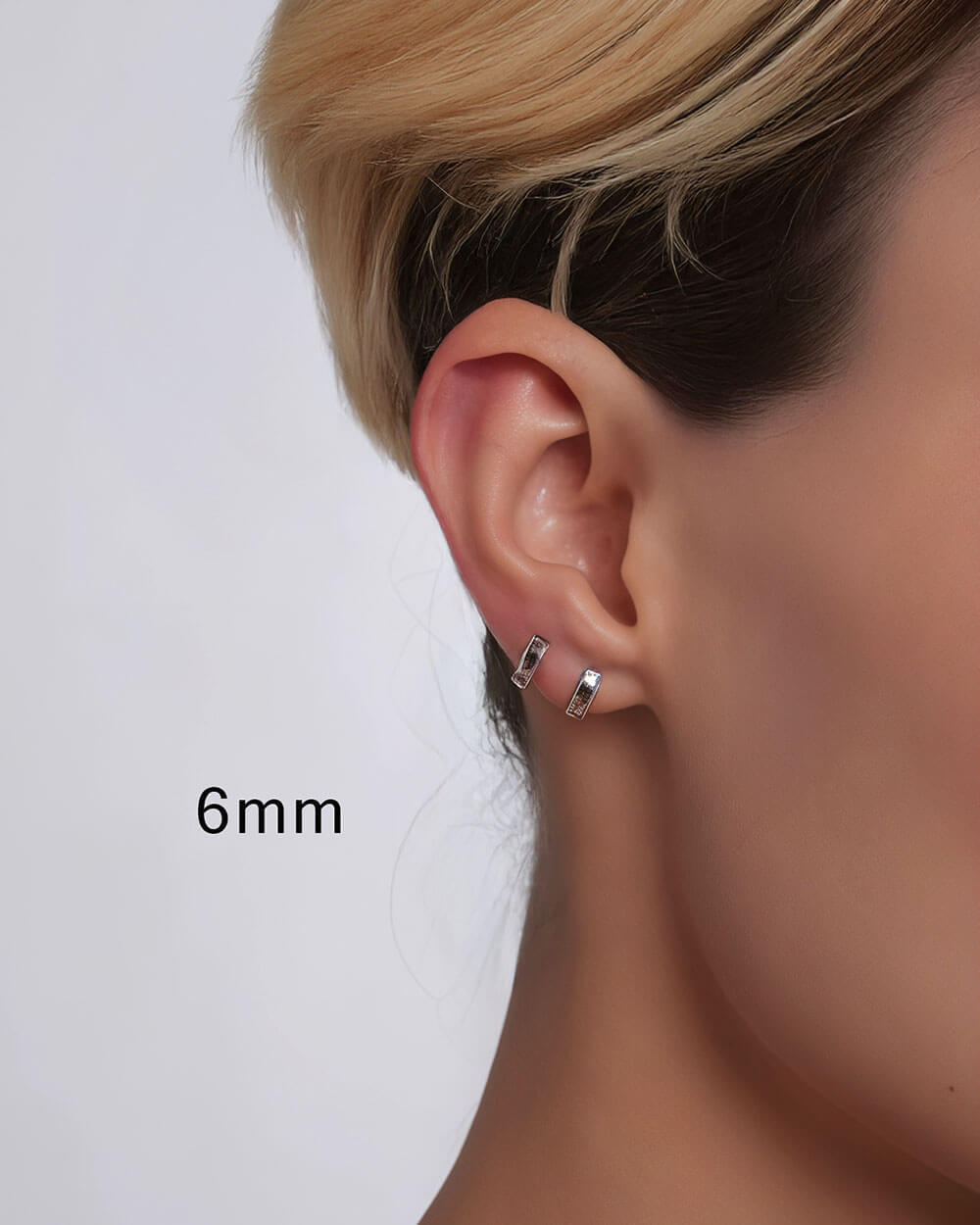 Halo Arc – Side Set Diamond Huggie Earrings