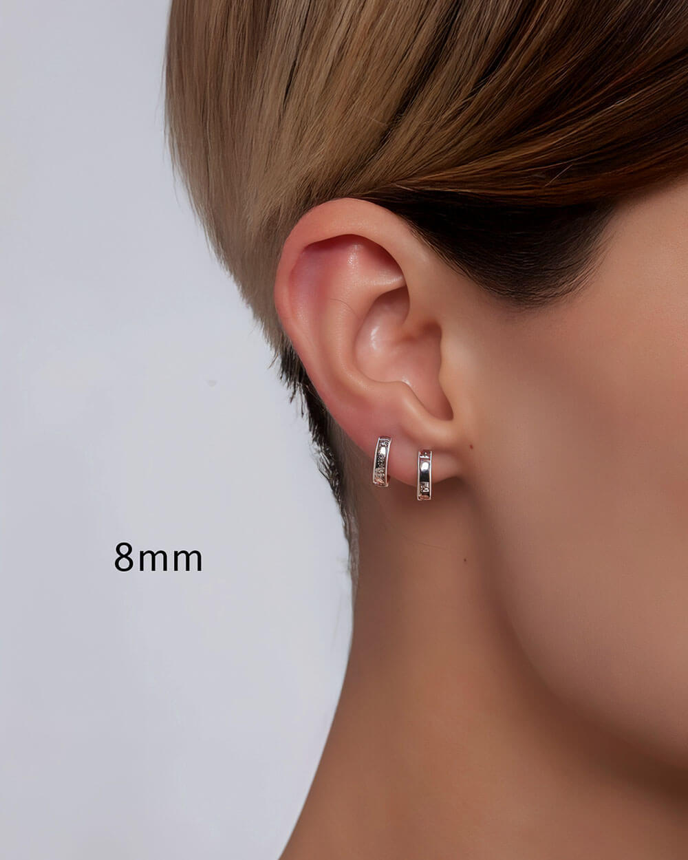 Halo Arc – Side Set Diamond Huggie Earrings