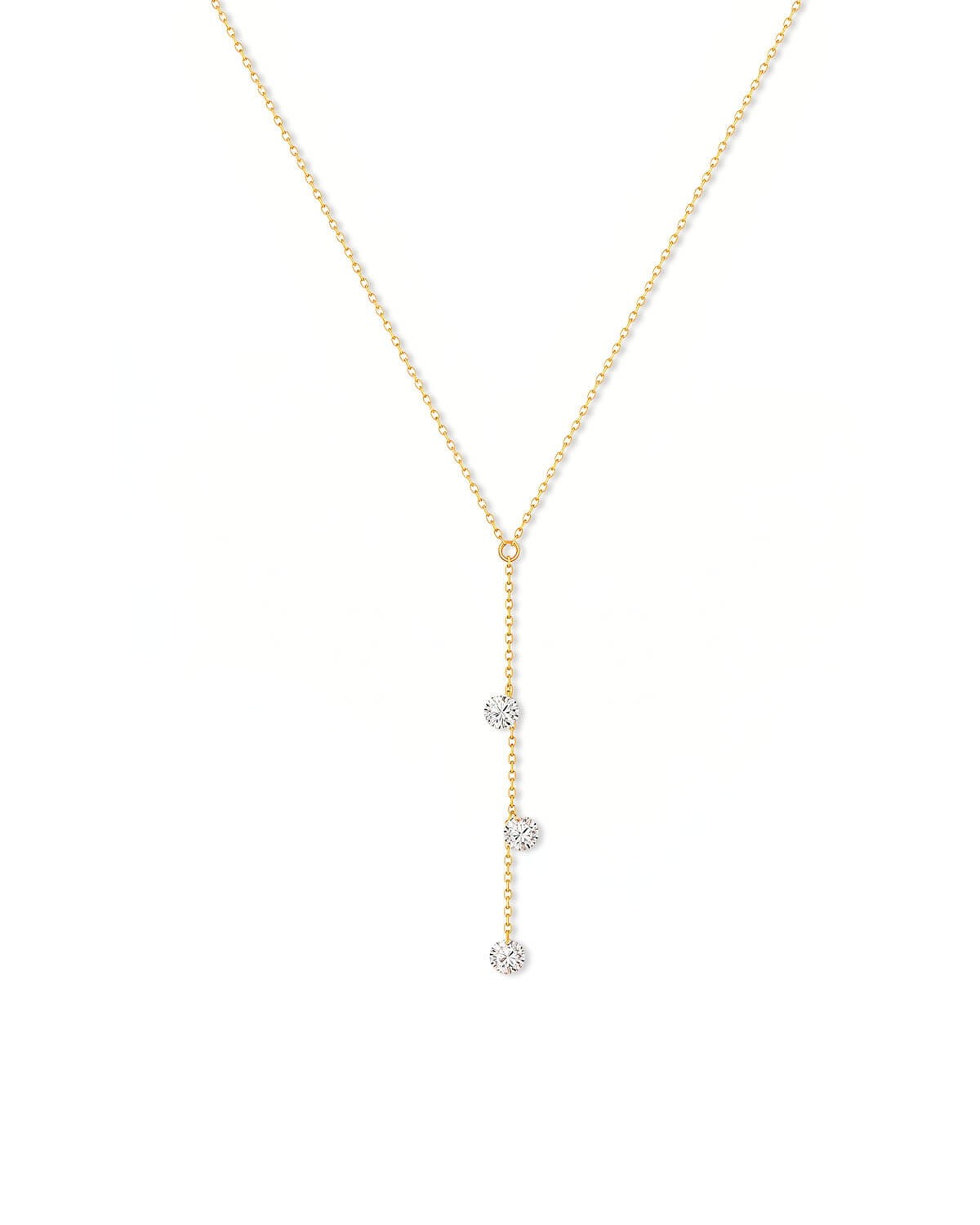Lina Drop – Long Trio Diamond Necklace