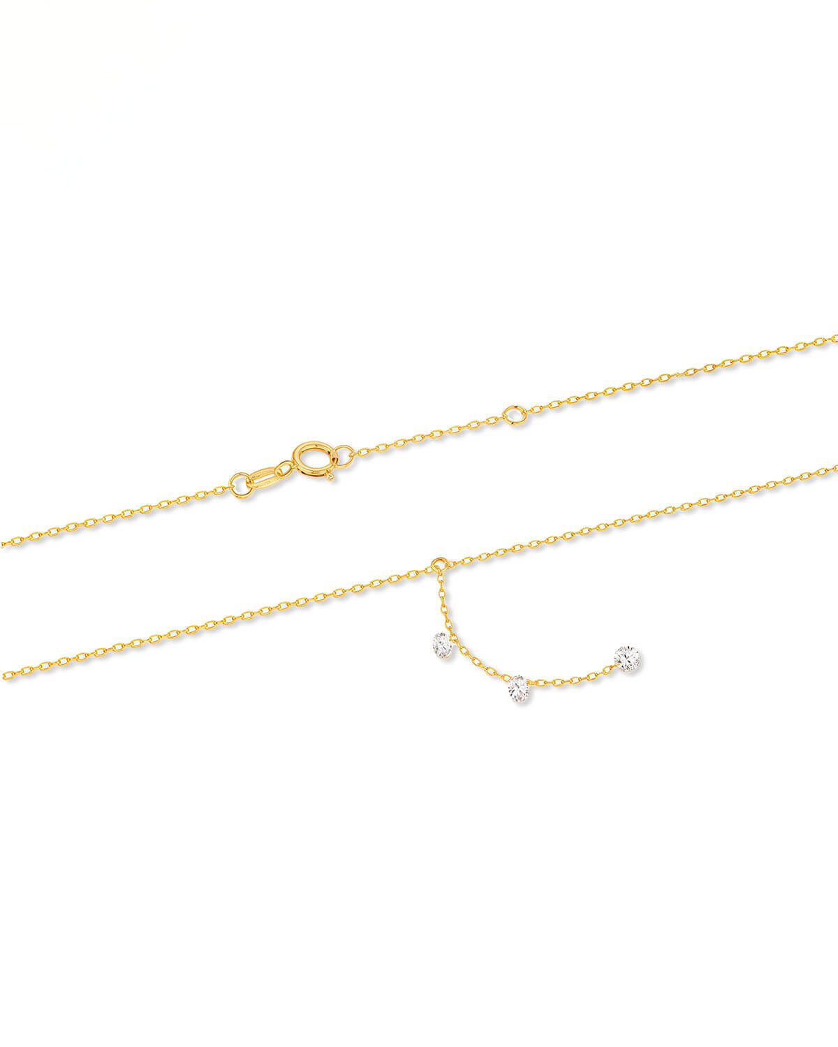 Lina Drop – Long Trio Diamond Necklace