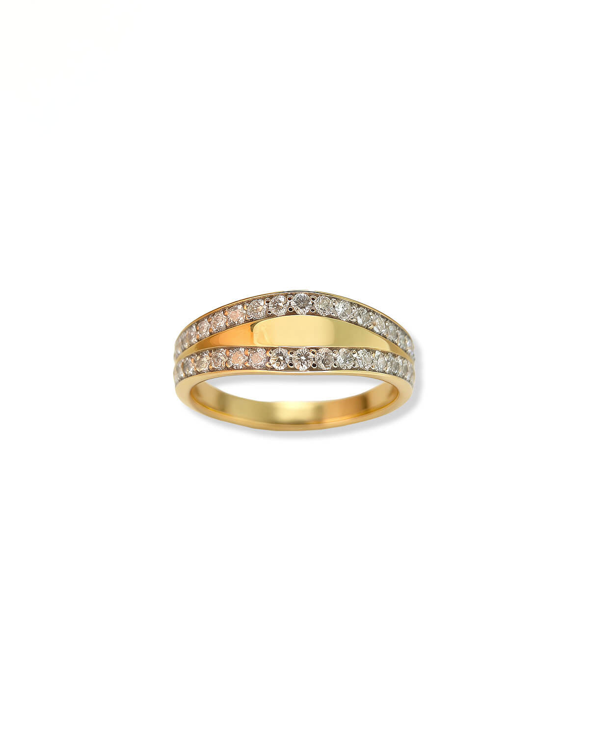 Halo Tail – Double Row Diamond Band Ring