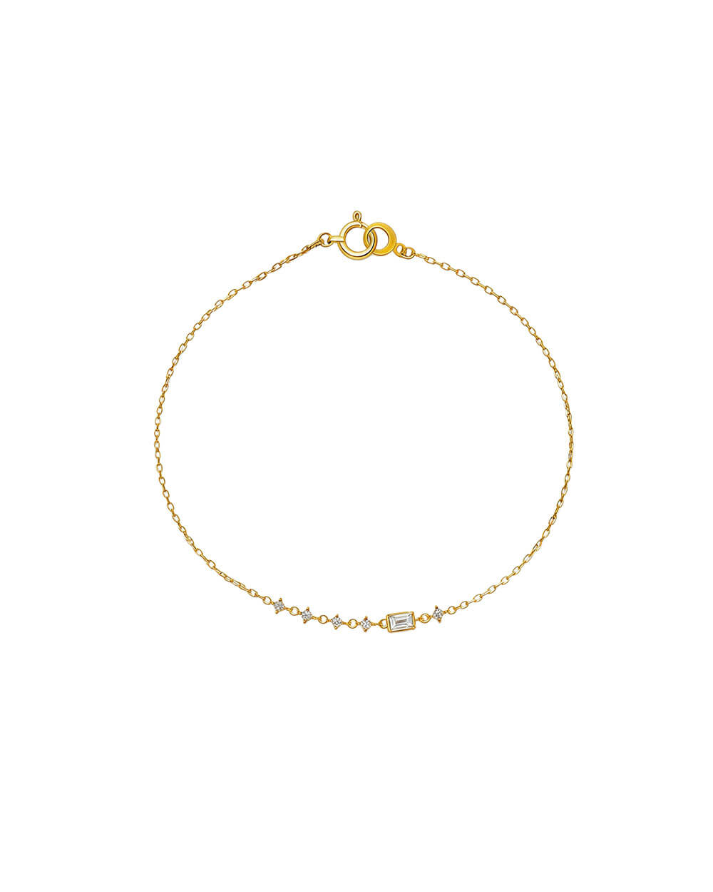 Gleam Line – Emerald Cut Diamond Bracelet