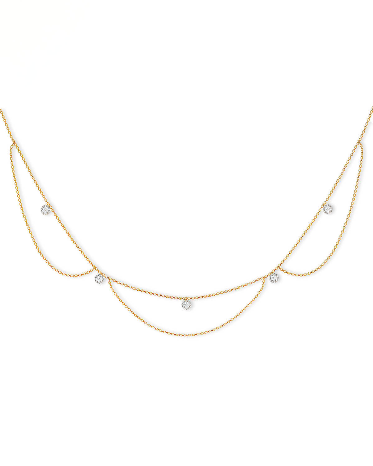 Celeste Drape – Five Diamond Beaded Necklace