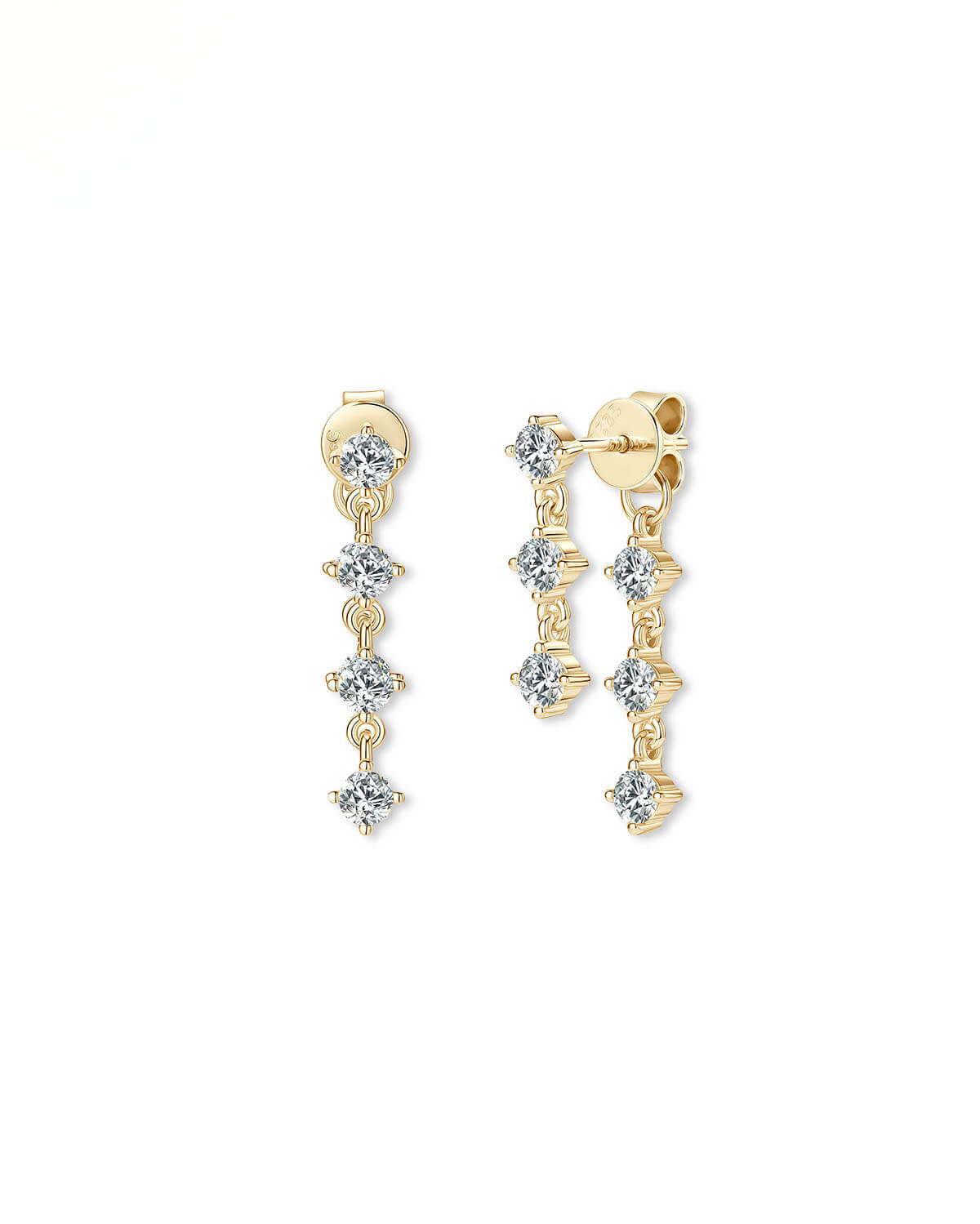 diamond drop earrings | Front Back Diamond Drop Earrings