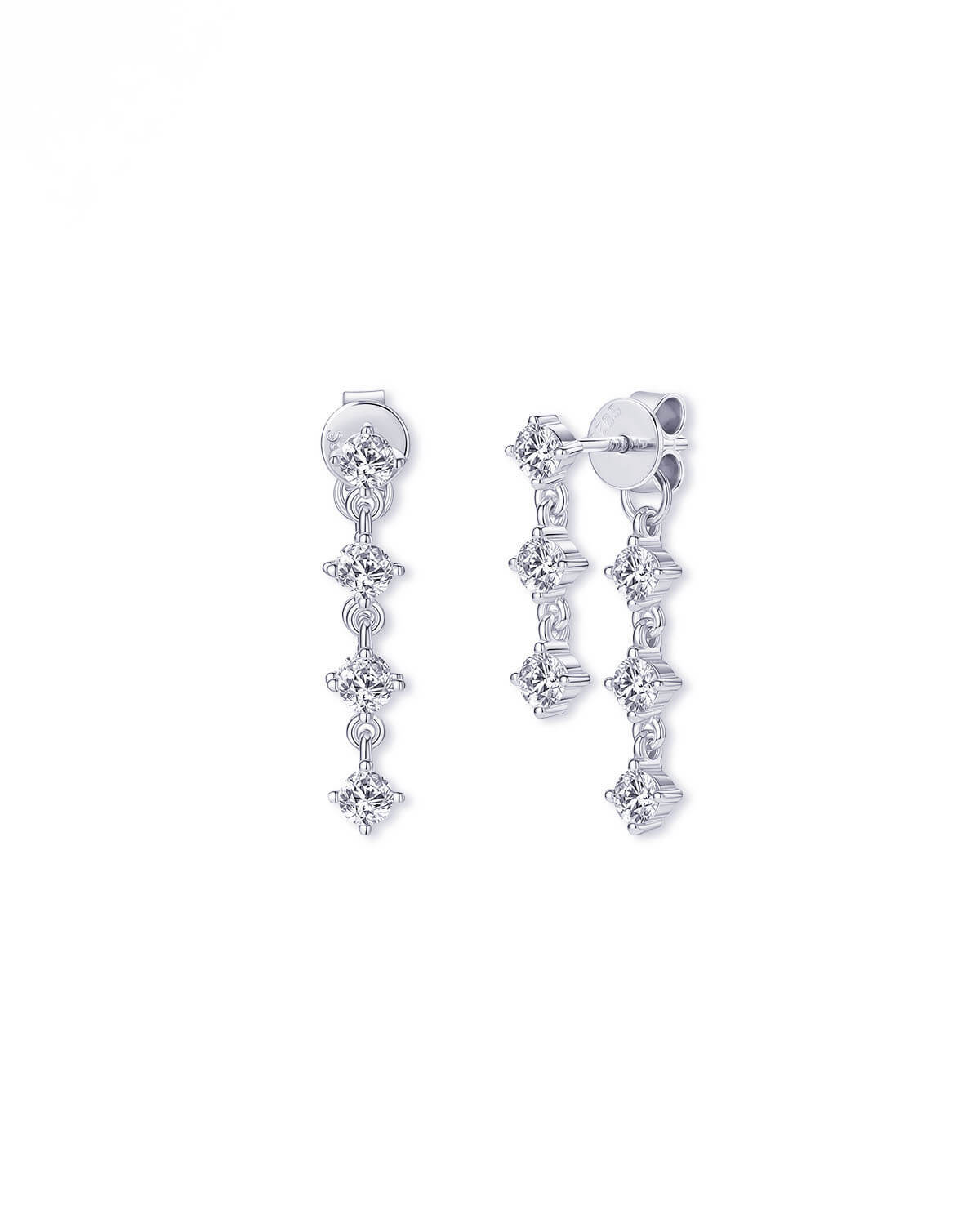 Lumi Cascade – Front Back Diamond Drop Earrings