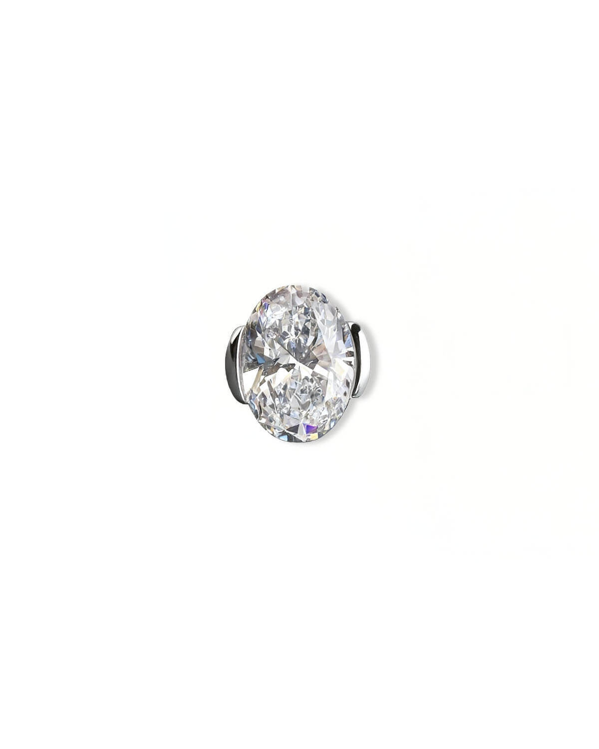 Aurelia Oval – Half Bezel Lab Diamond Studs
