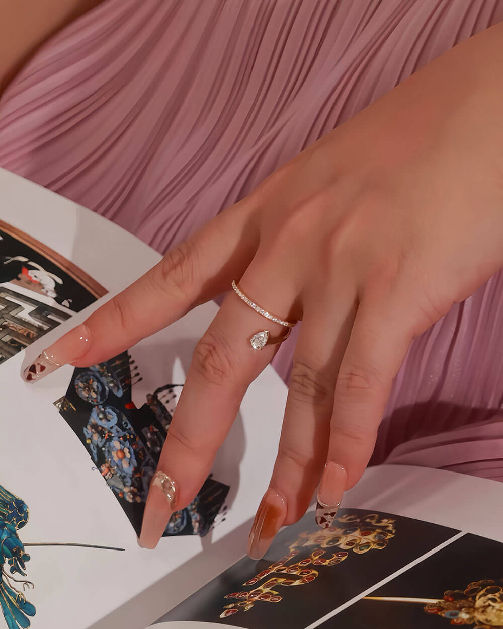 Astra Bloom – Pear Shaped Double Layer Ring