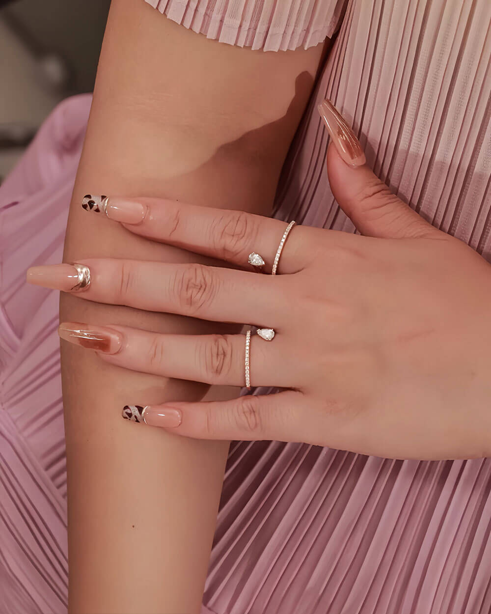 Astra Bloom – Pear Shaped Double Layer Ring