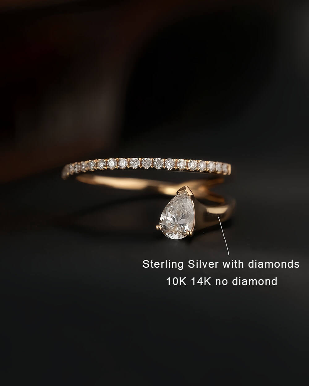 Astra Bloom – Pear Shaped Double Layer Ring