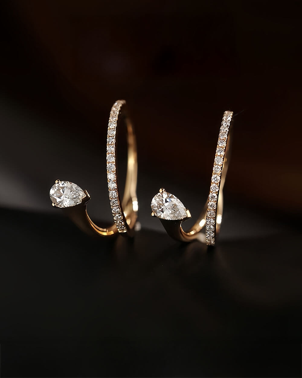 Astra Bloom – Pear Shaped Double Layer Ring