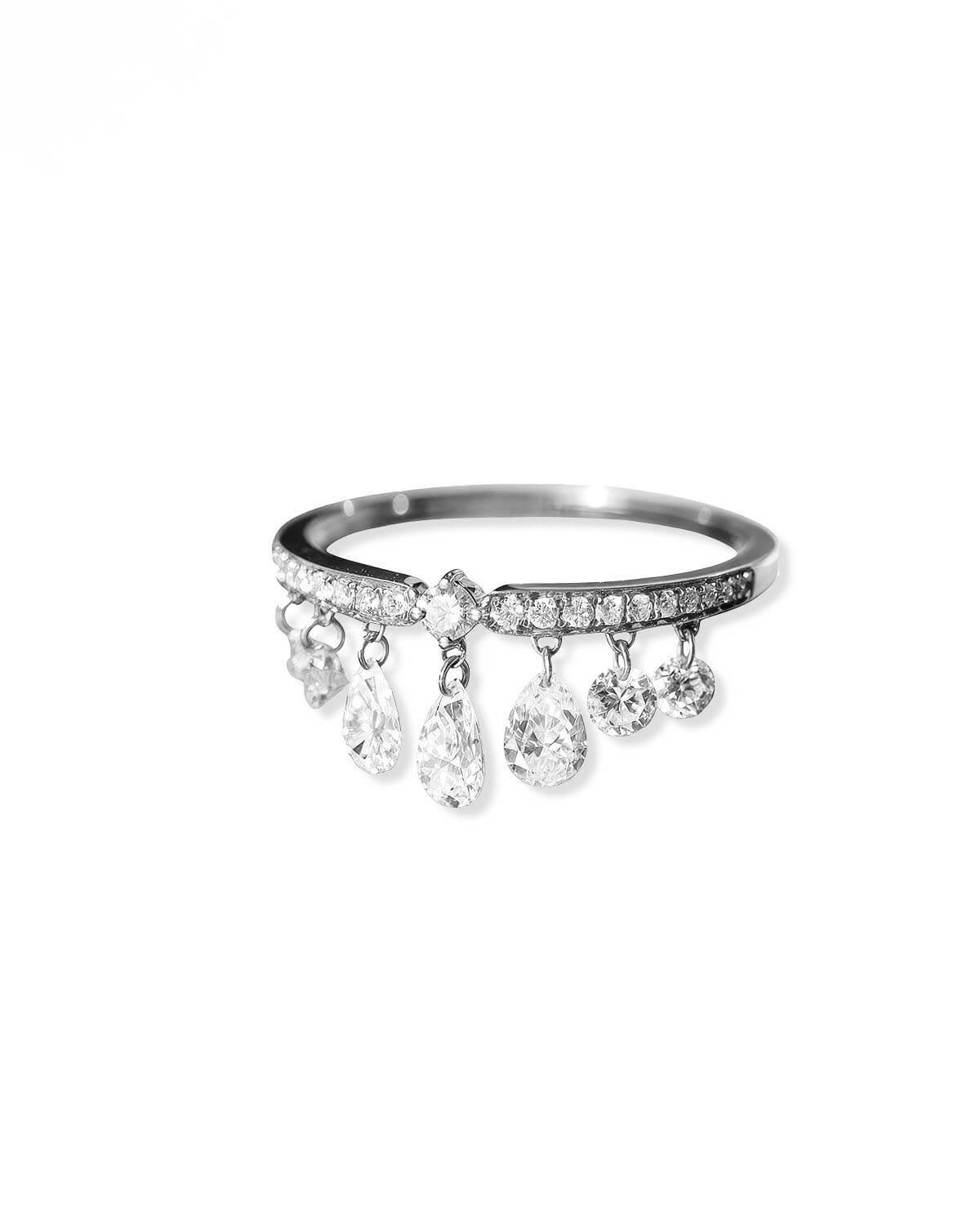 Luna Drip – Pear Shaped Drilled Diamond Ring