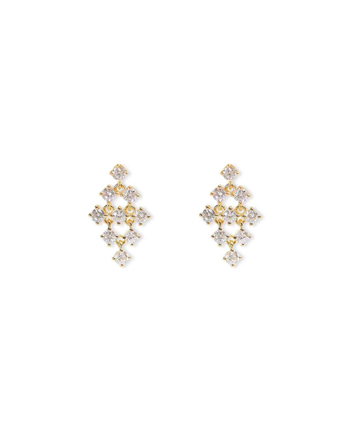 Astra Dot – Round Diamond Drop Earrings