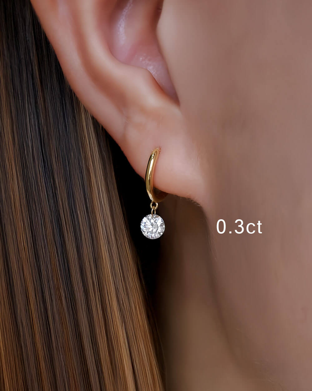 Starlet Drop – Drilled Diamond Charm Earrings