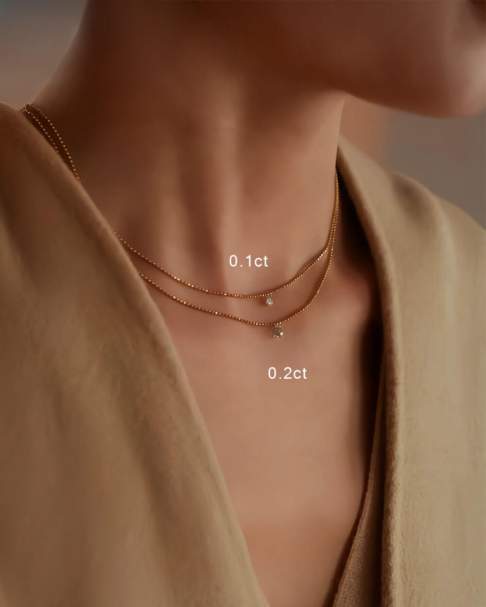 Moonlit Bead – Small Diamond Bead Necklace