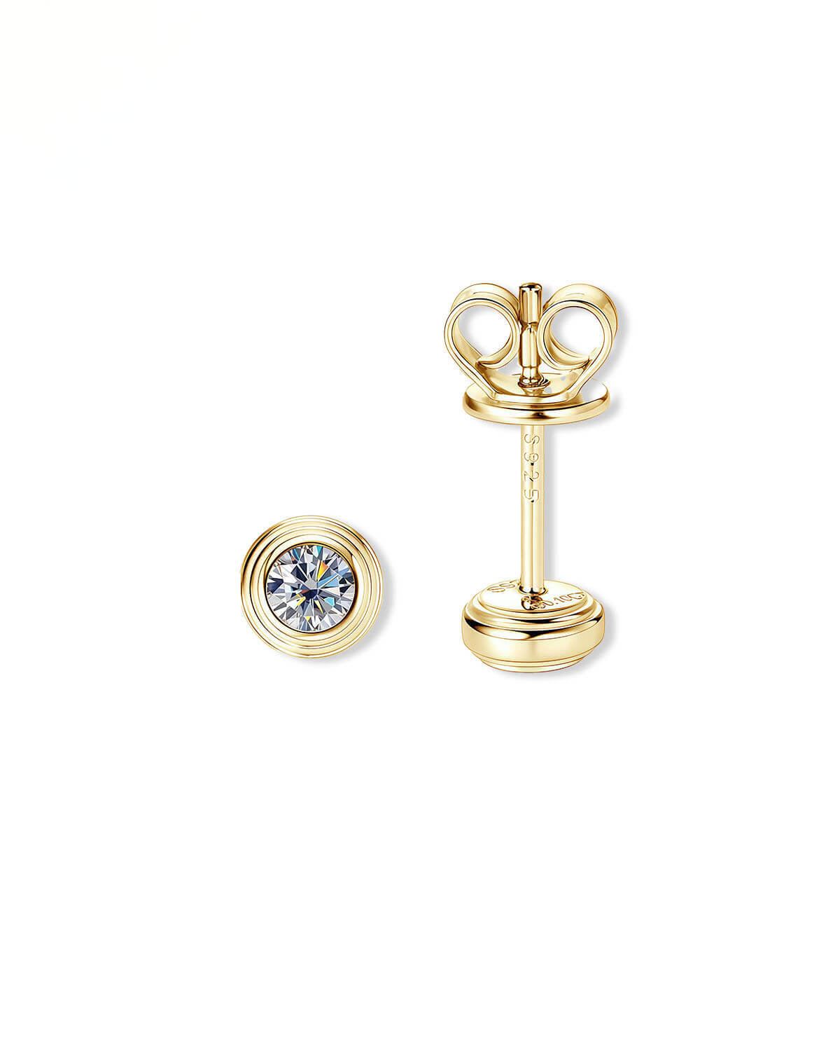 Orbit Glow – Small Diamond Stud Earrings