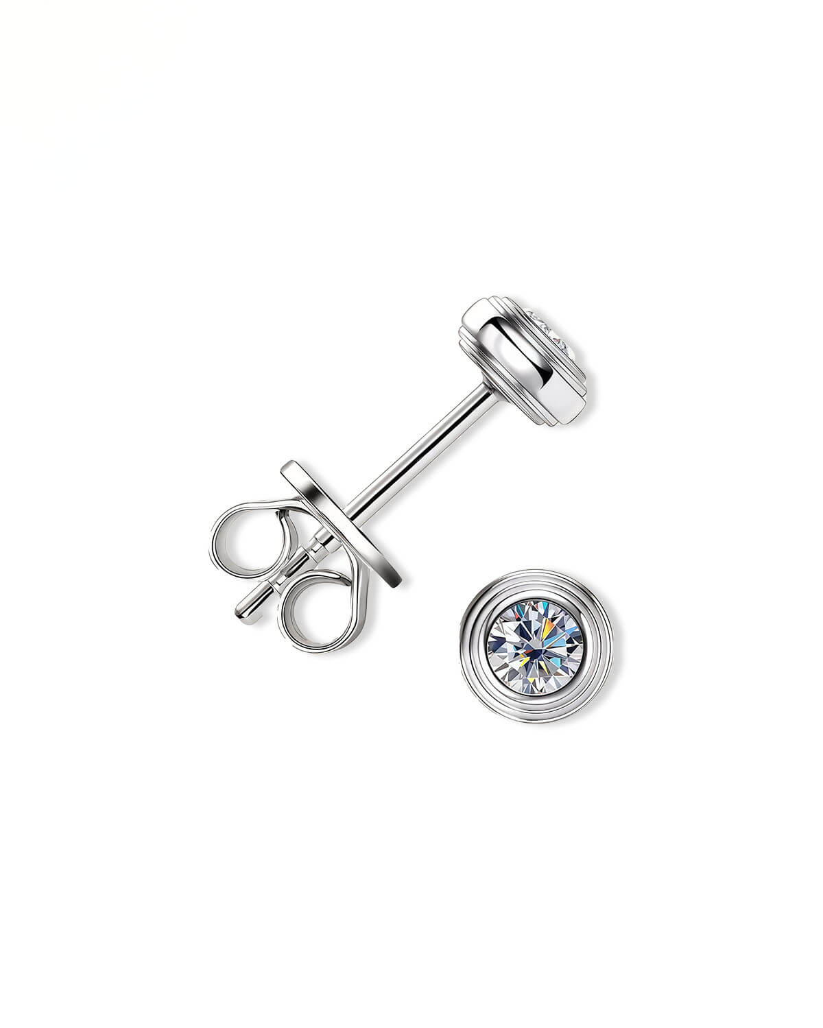 Orbit Glow – Small Diamond Stud Earrings