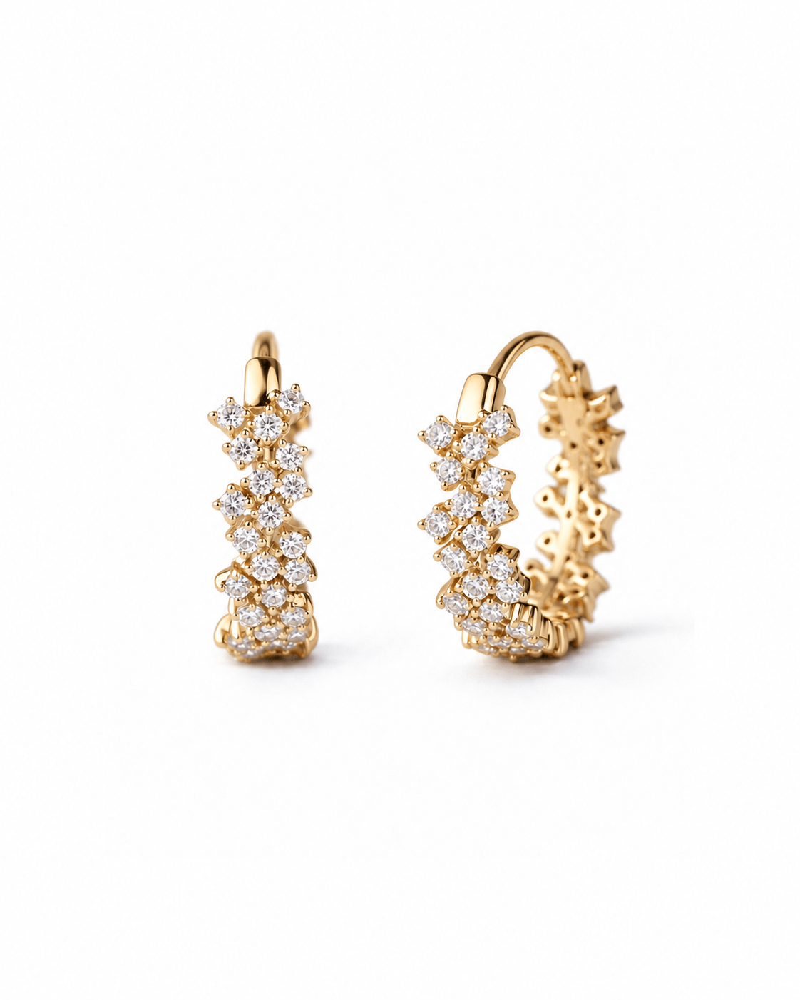 Elvarine Scatter Round Lab Diamond Hoop Earrings