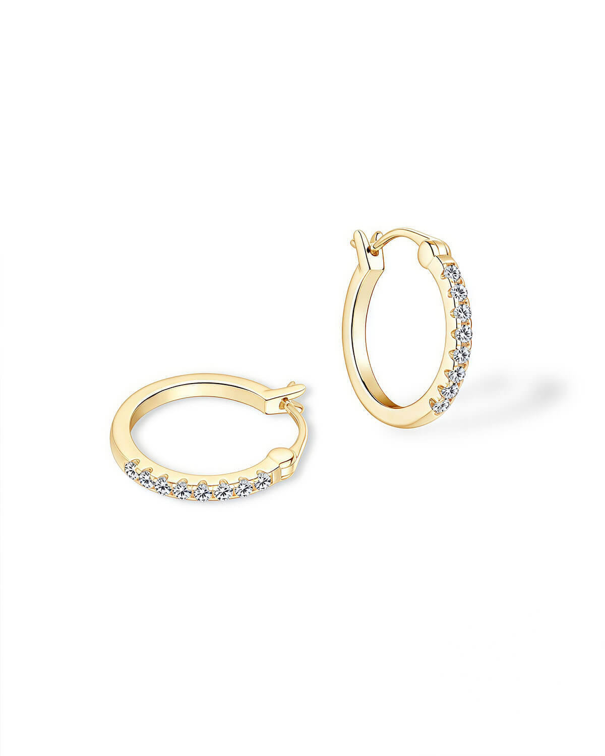14k Gold Hoop Earrings – Minimalist Moissanite Design-Opreshyne