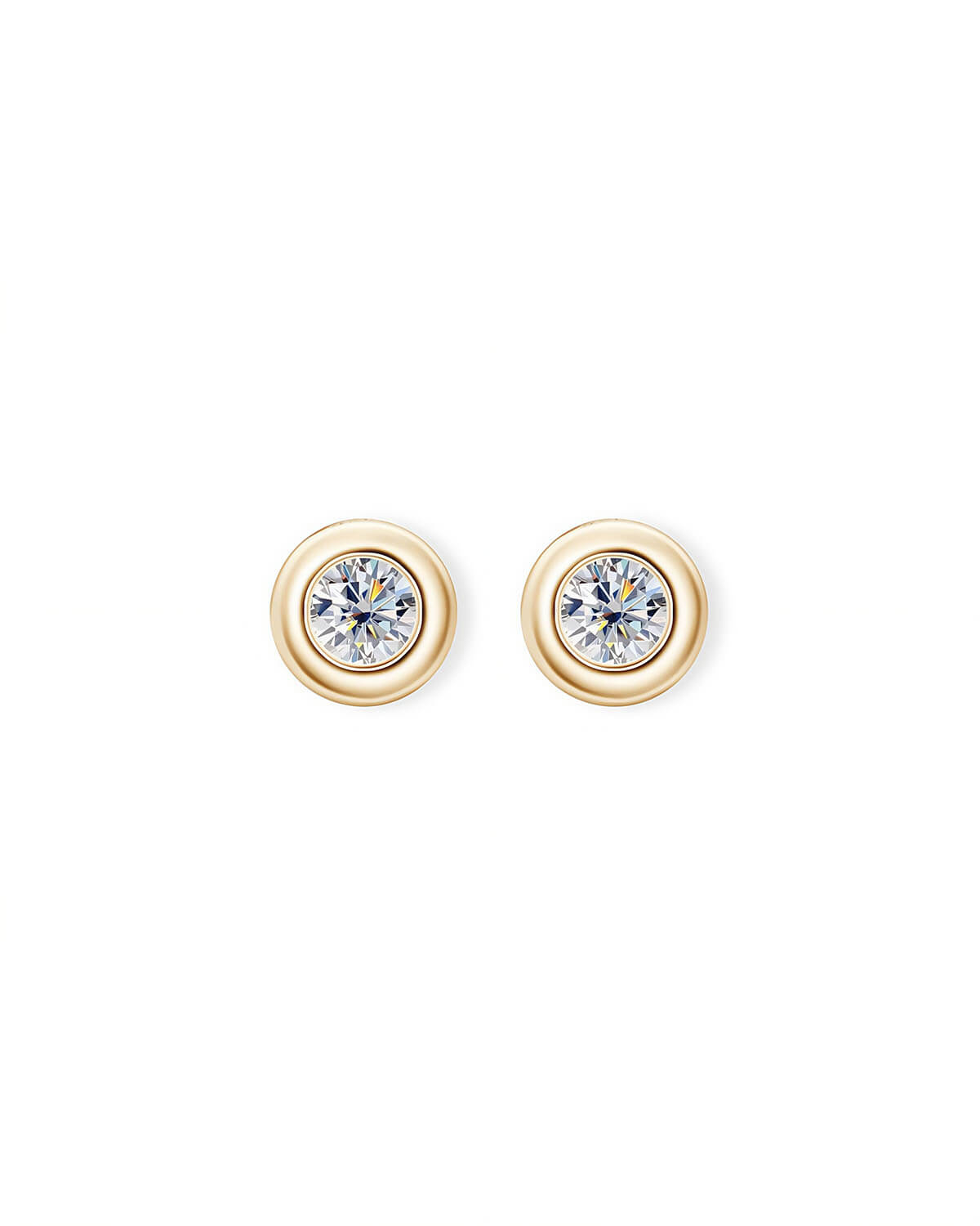 14k Gold Stud Earrings – Classic Round Design-Opreshyne