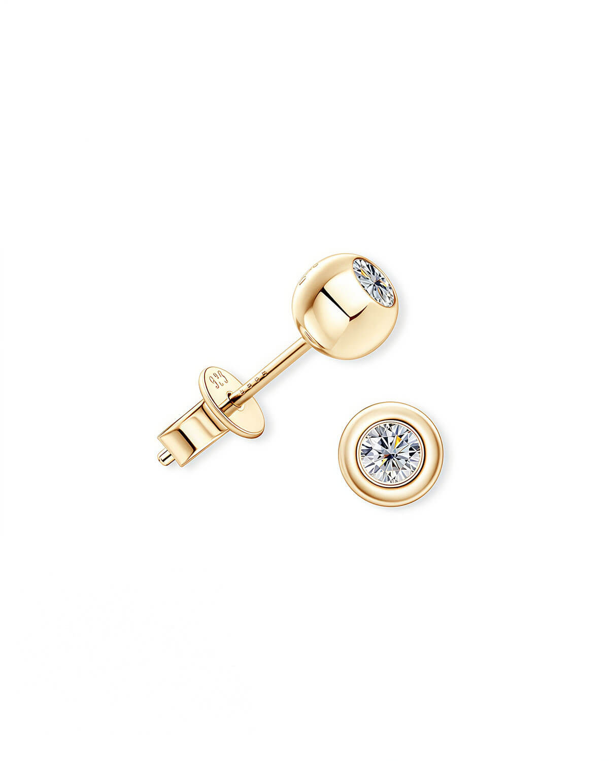 14k Gold Stud Earrings – Classic Round Design-Opreshyne