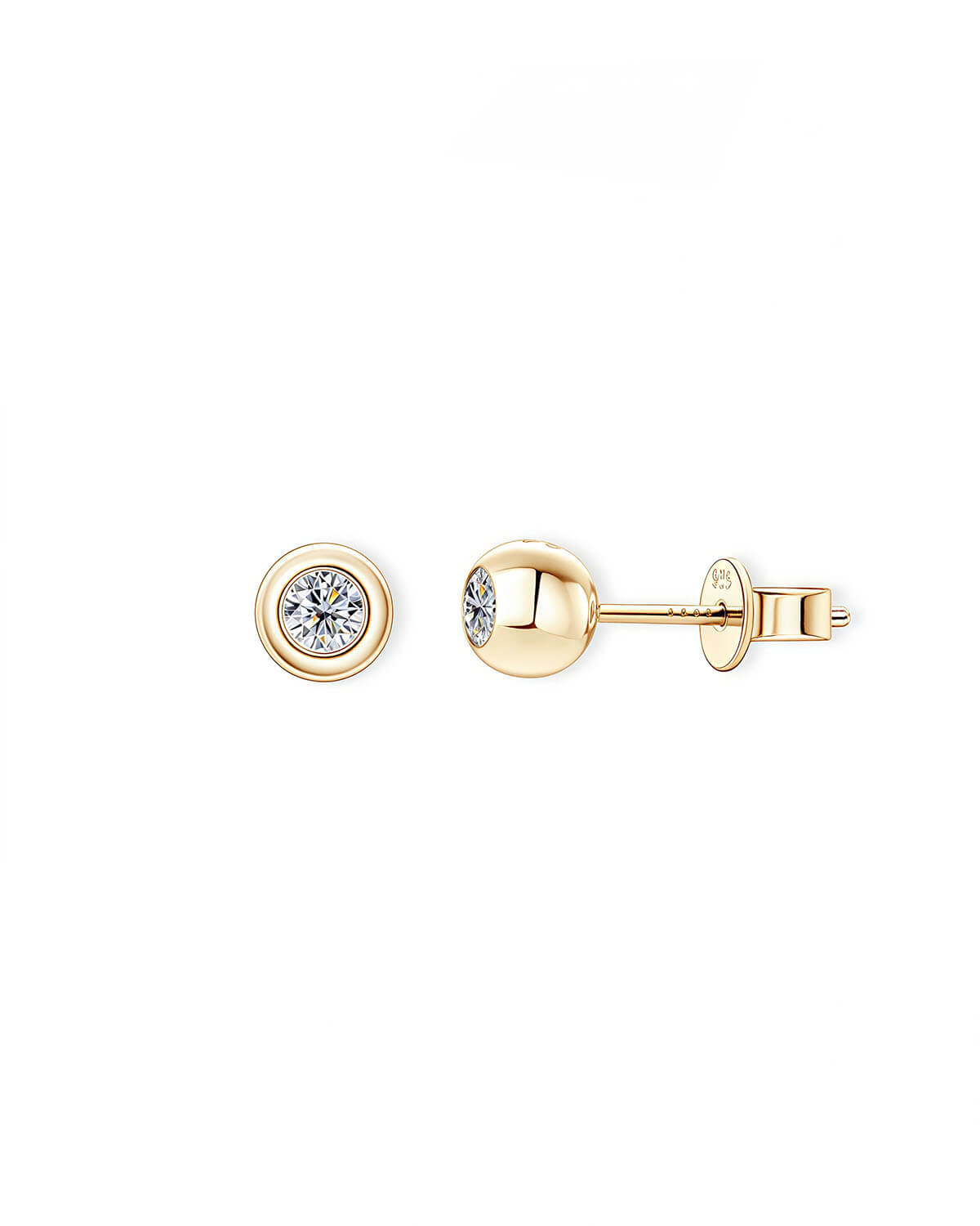 14k Gold Stud Earrings – Classic Round Design-Opreshyne
