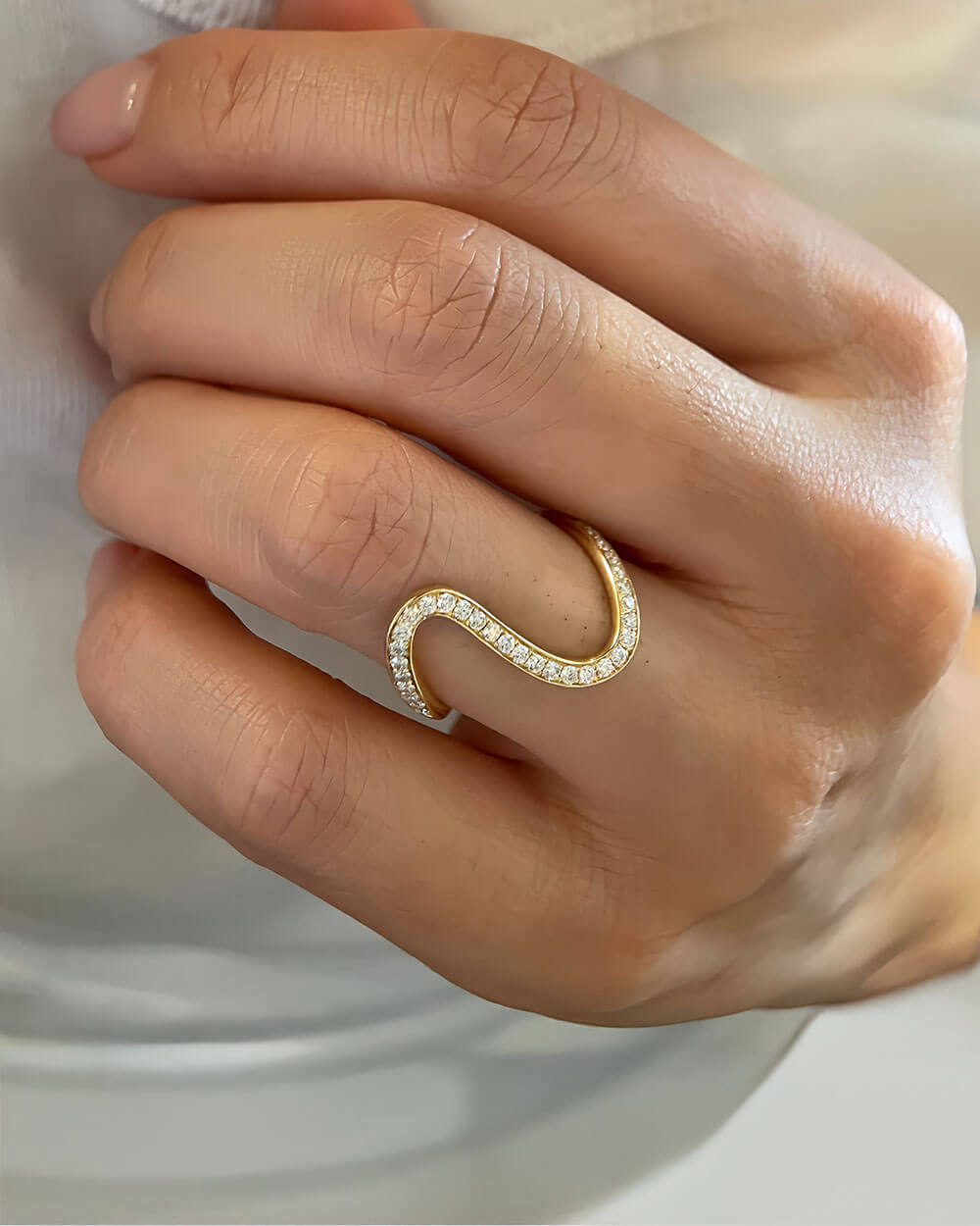 Serra Flow – Diamond Fine Waves Ring