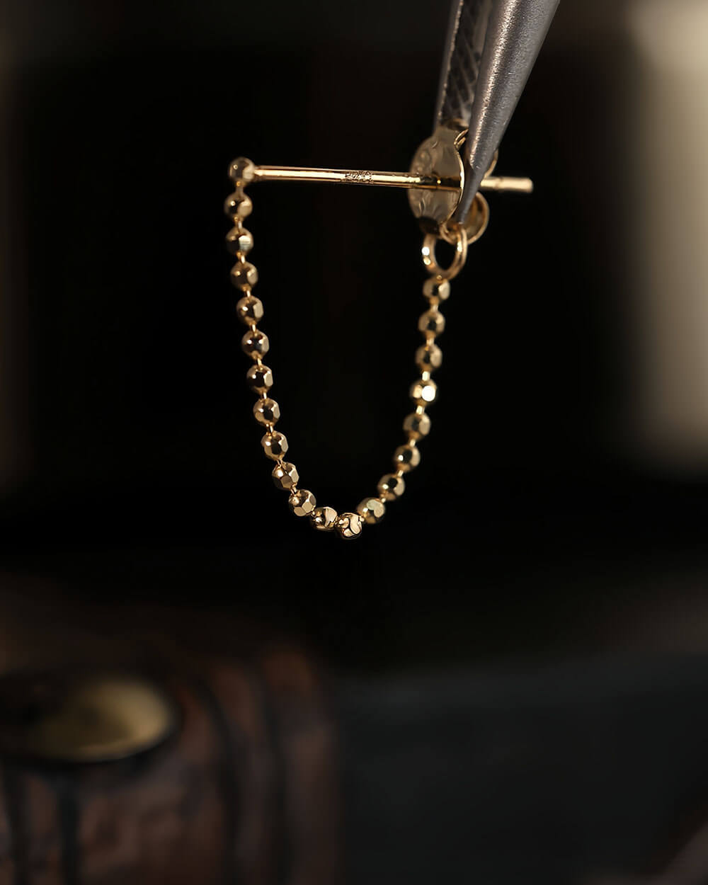 Elio Chain – Beaded Chain Single Earring