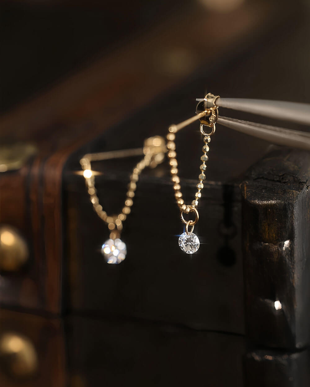 Elio Chain – Beaded Chain Single Earring