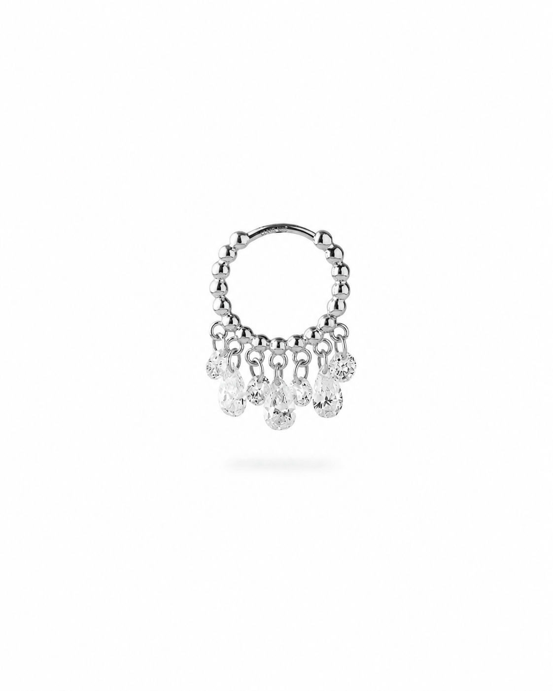 Elaris Pear Fringe Diamond Hoop Earrings