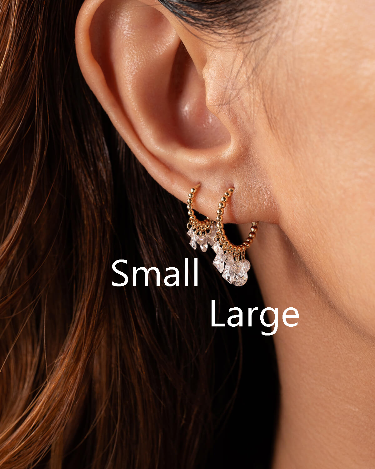 Elaris Pear Fringe Diamond Hoop Earrings