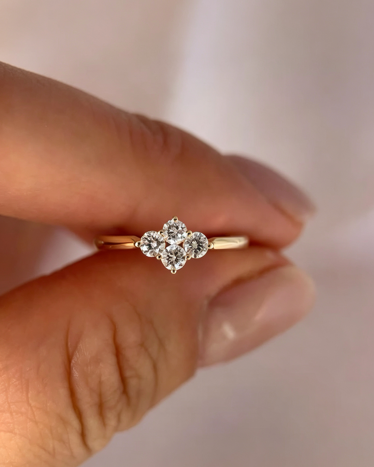 Avelune Quad Round Diamond Cluster Ring