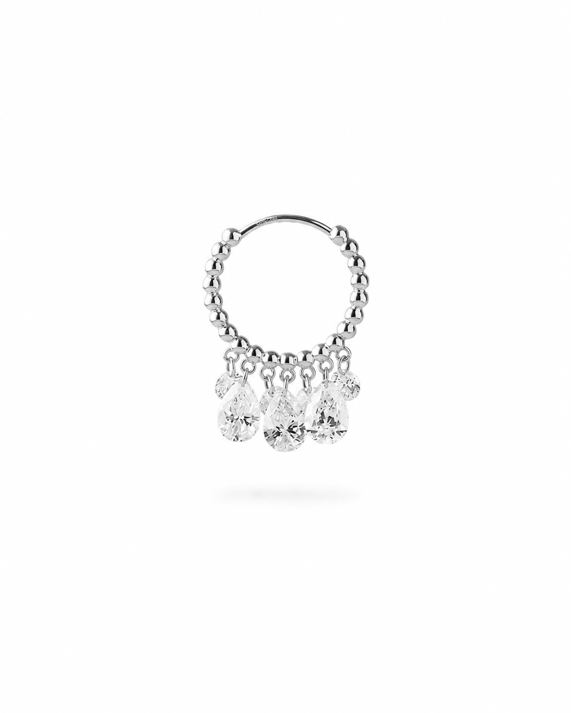 Elaris Pear Fringe Diamond Hoop Earrings