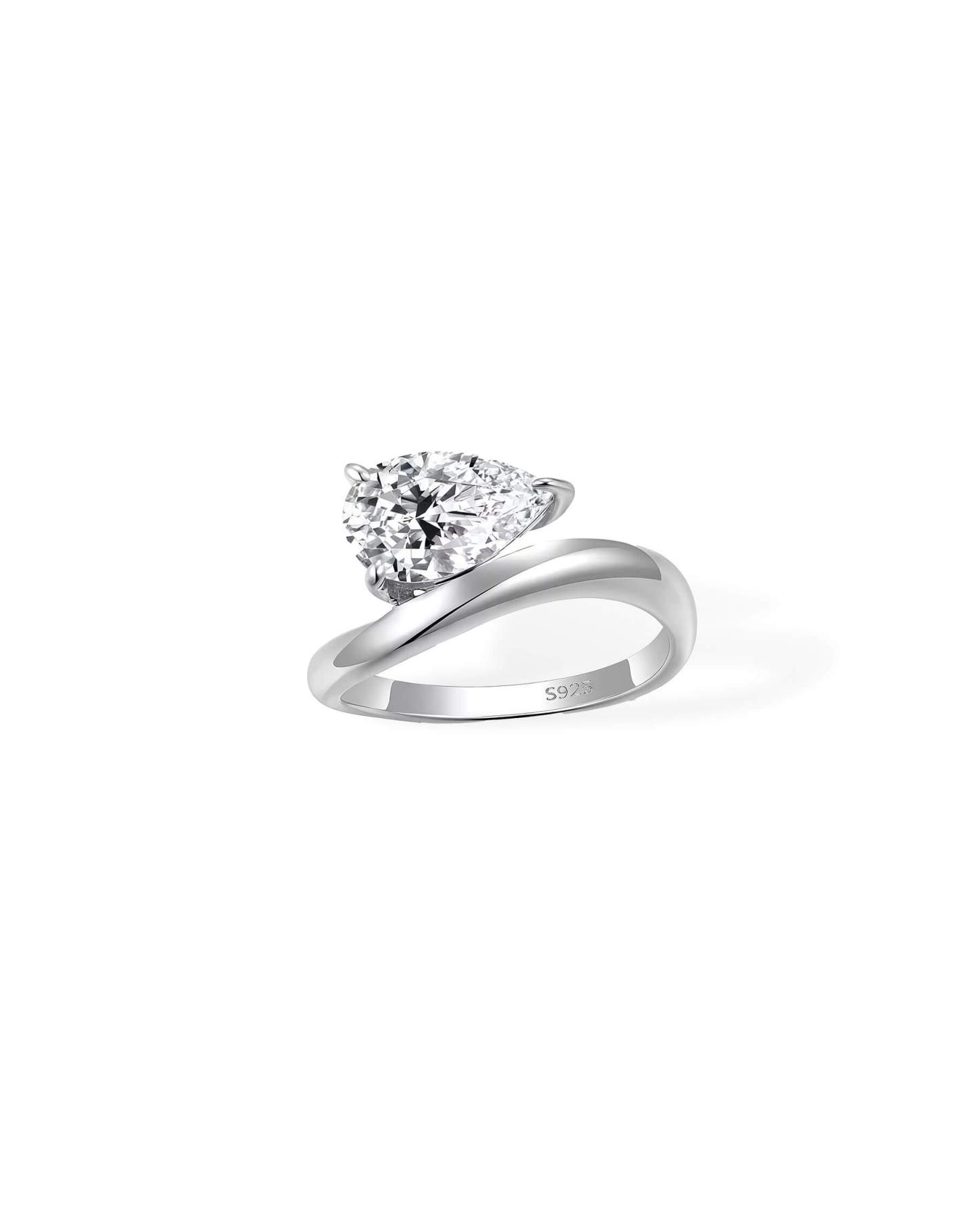Ocean Whisper – Pear Shaped Wave Ring