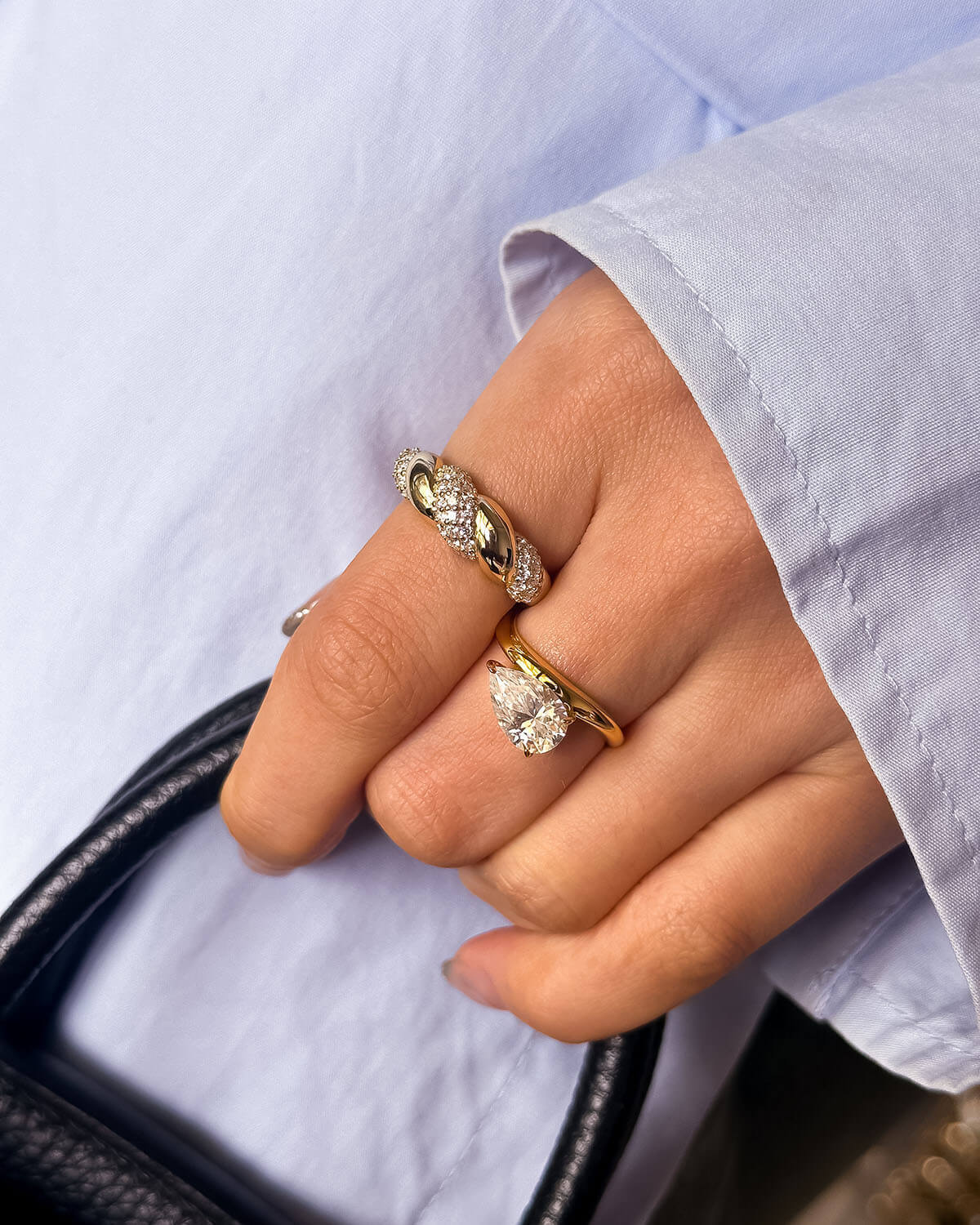 Ocean Whisper – Pear Shaped Wave Ring