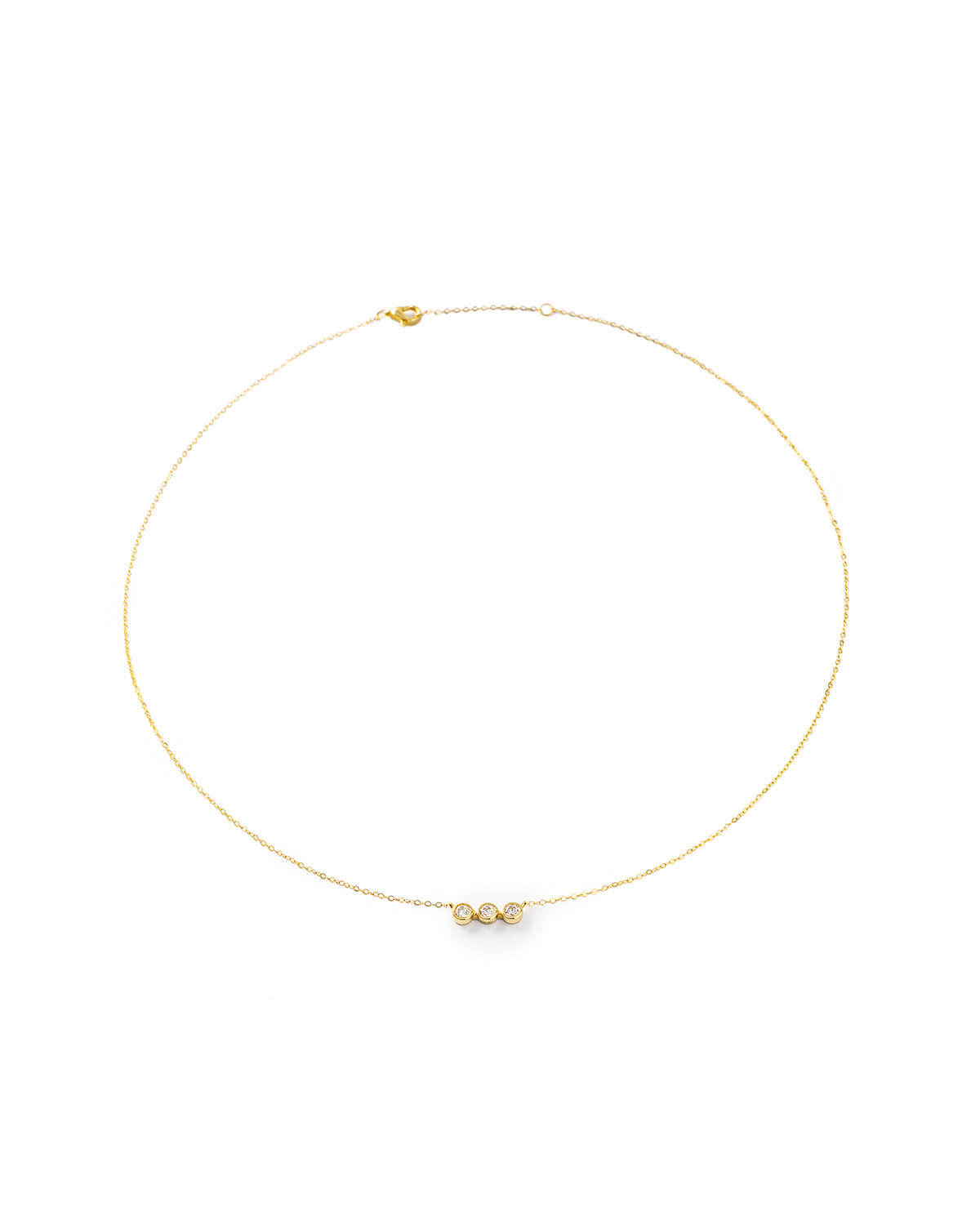 Celine Trio – Minimalist Three Diamond Necklace