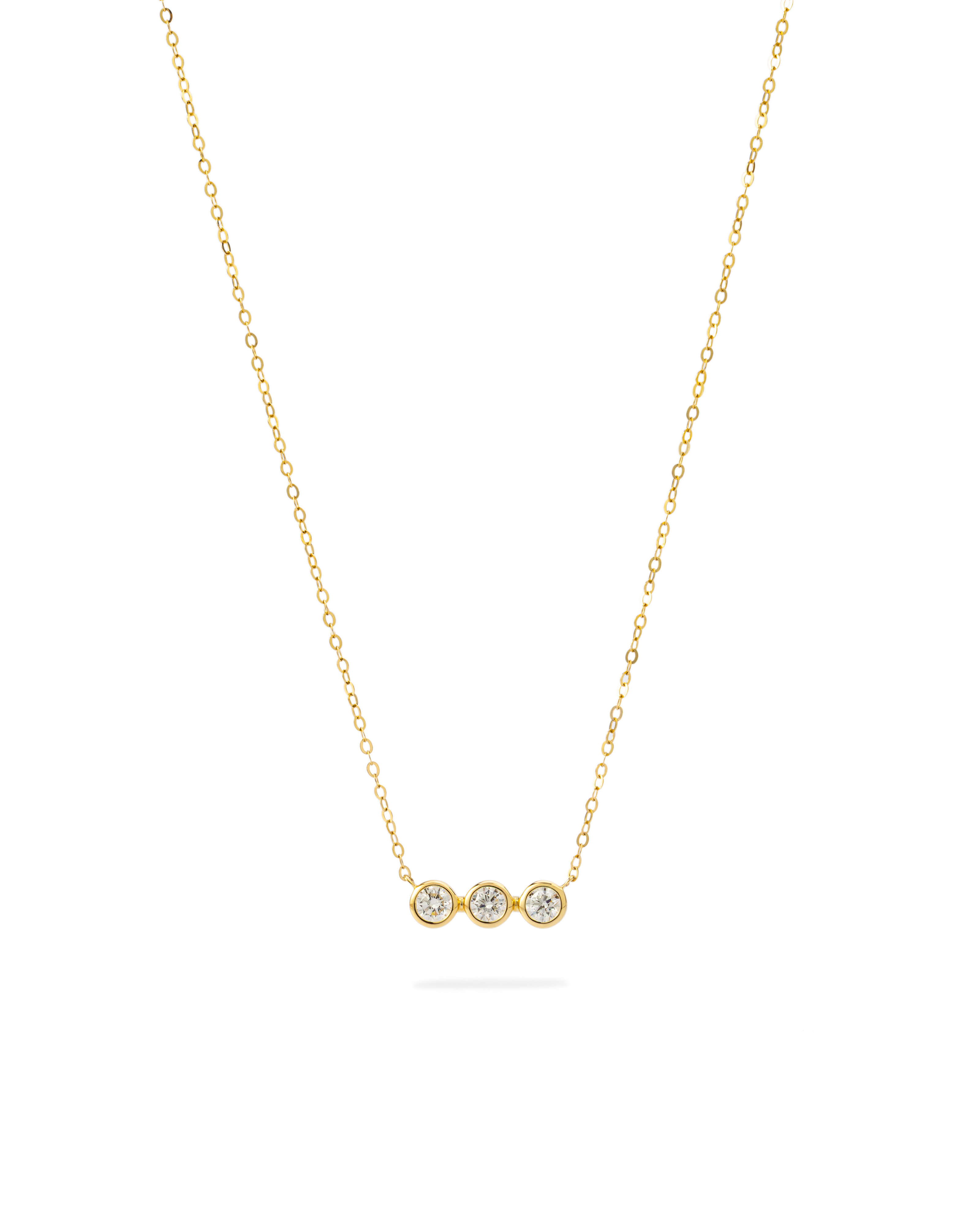Celine Trio – Minimalist Three Diamond Necklace