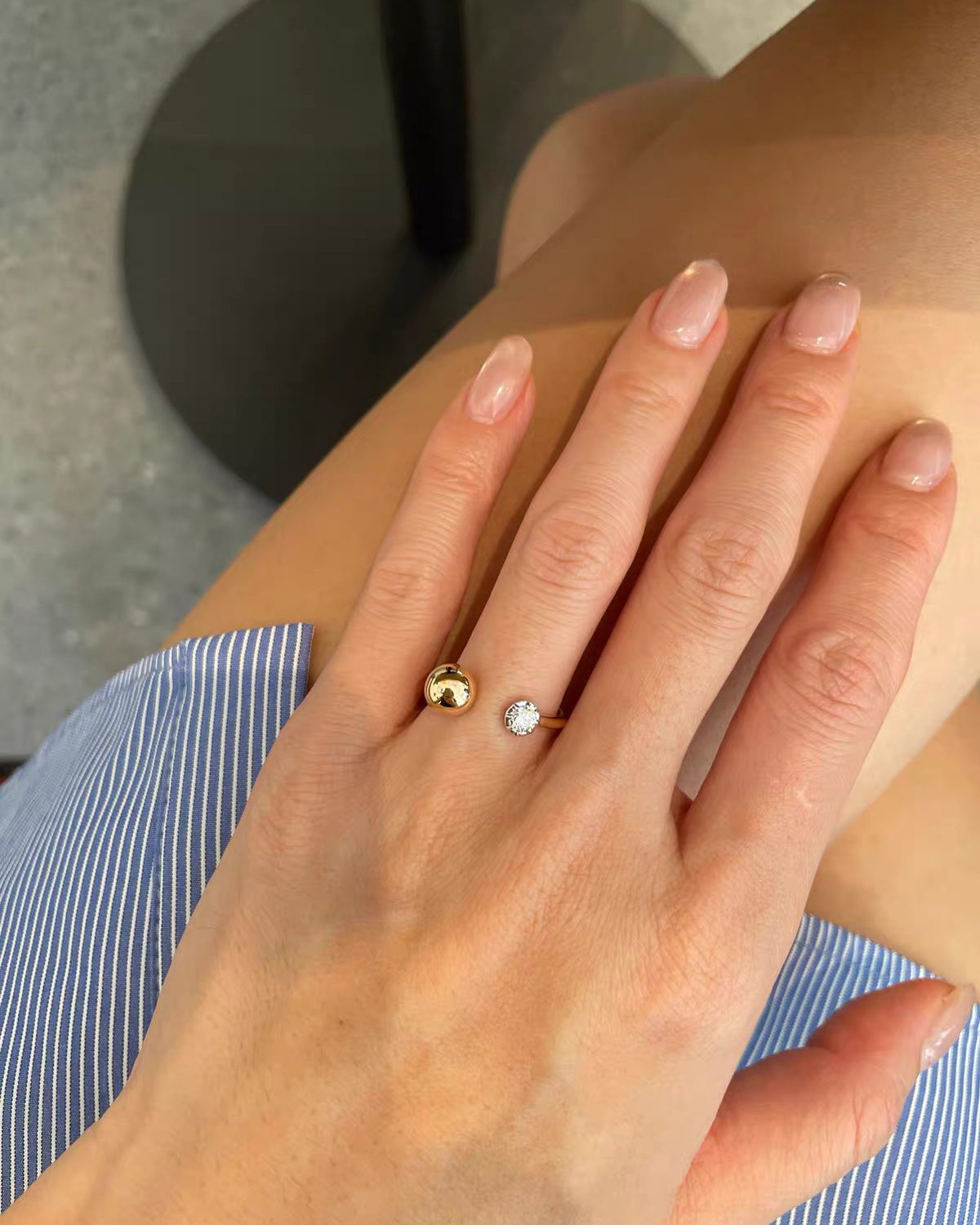 Elowen Orb Diamond Open Ring