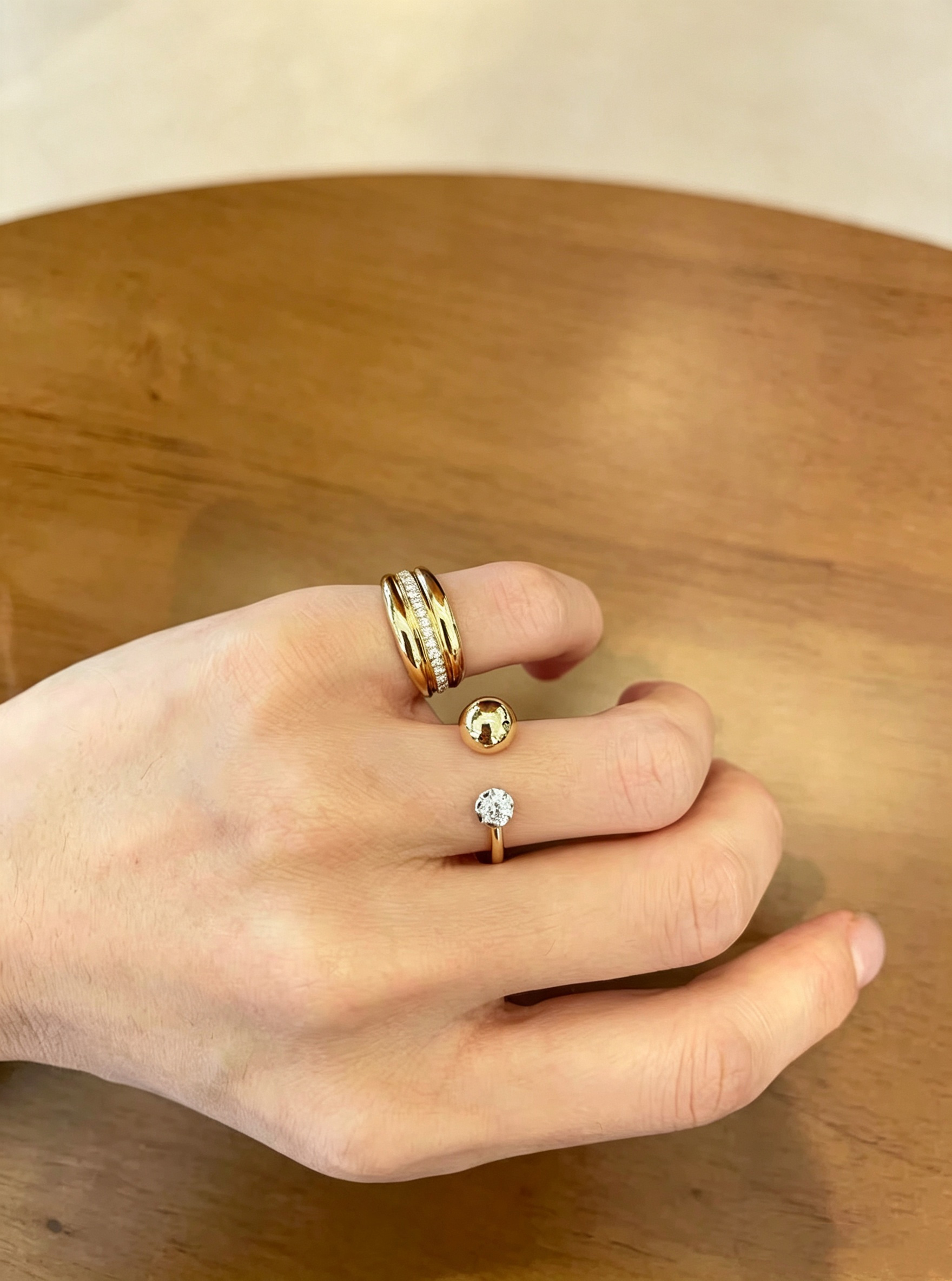 Elowen Orb Diamond Open Ring