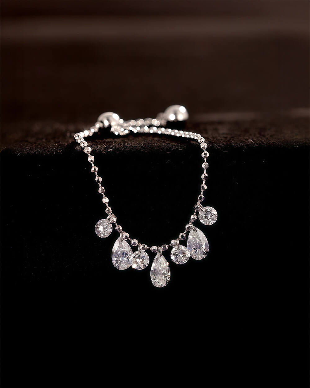 Celeste Arc – Pear Shaped Diamond Ring Adjustable