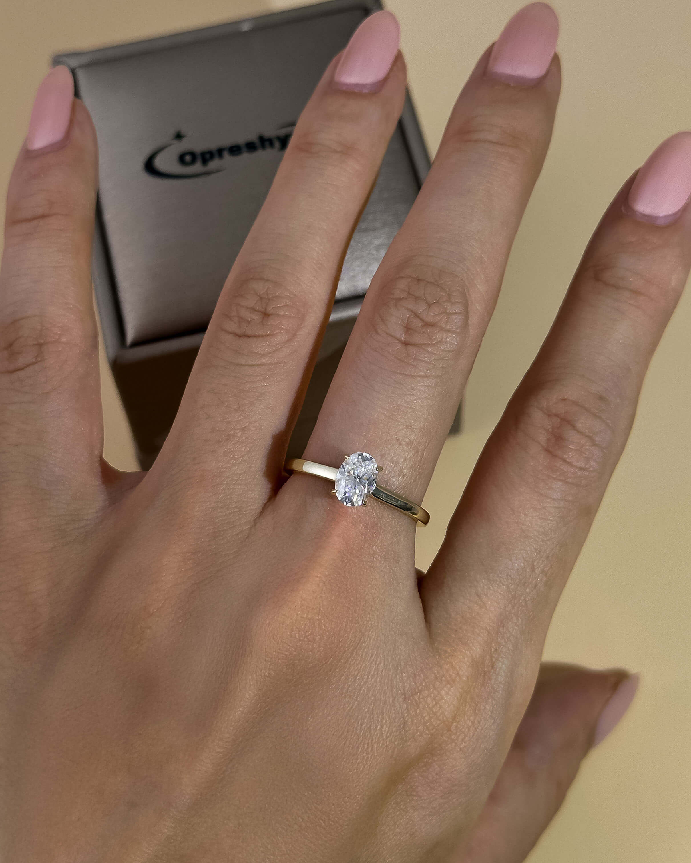 Affordable Moissanite Oval Diamond Ring-Opreshyne