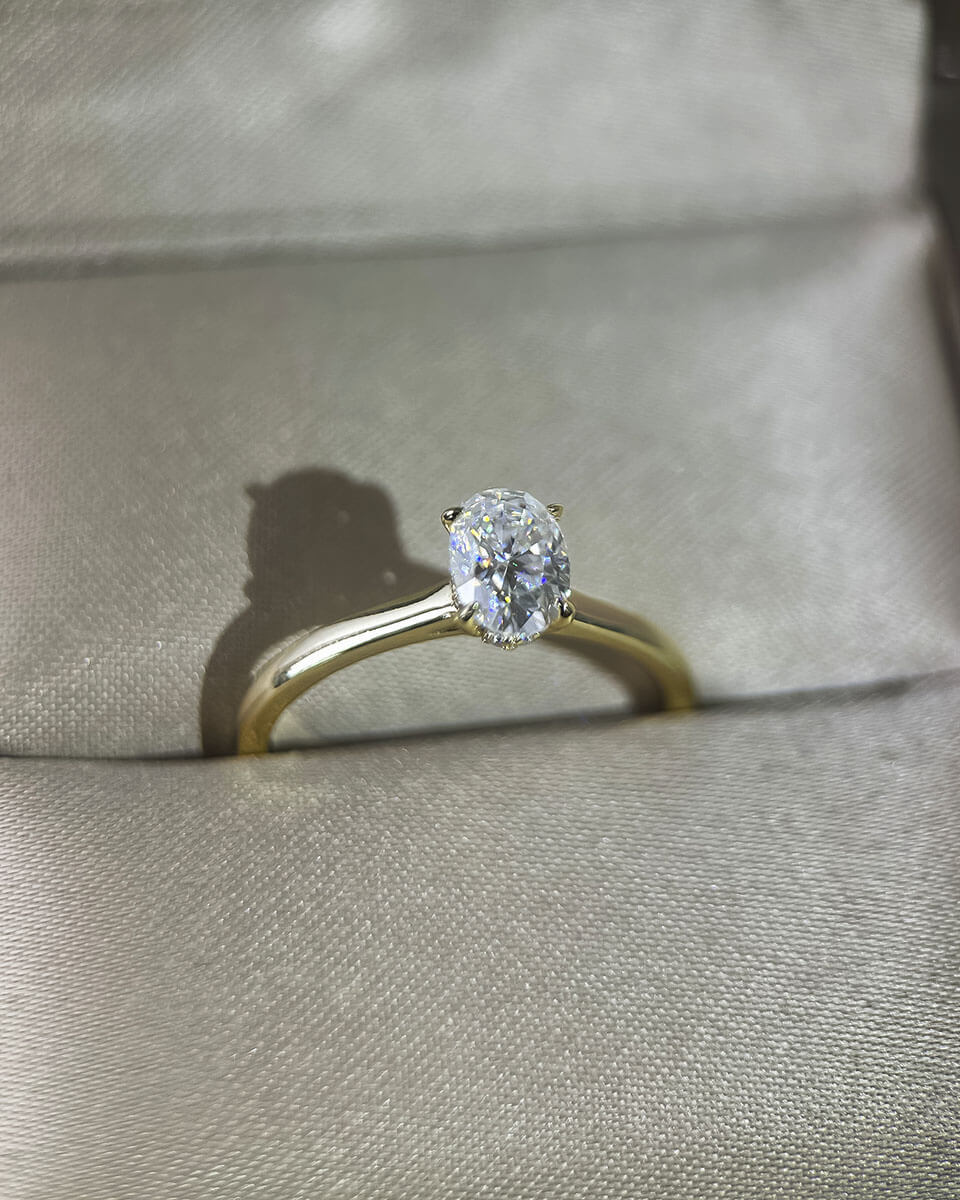 Affordable Moissanite Oval Diamond Ring-Opreshyne