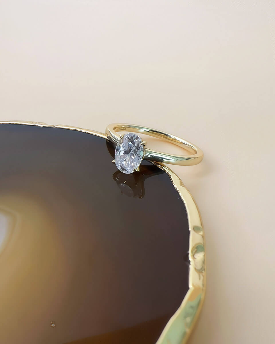 Affordable Moissanite Oval Diamond Ring-Opreshyne