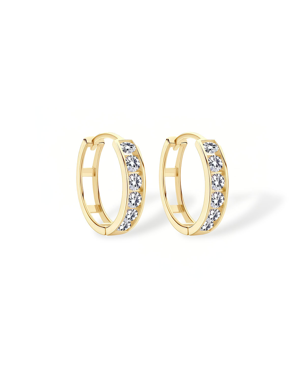 Gold Diamond Hoop Earrings | Timeless 14k Gold Lab Diamond Jewelry